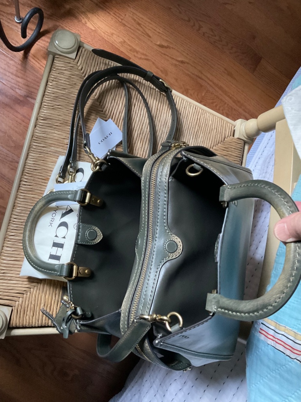 Coach Rogue 31 Loved Leather Green - Picture 4 of 8